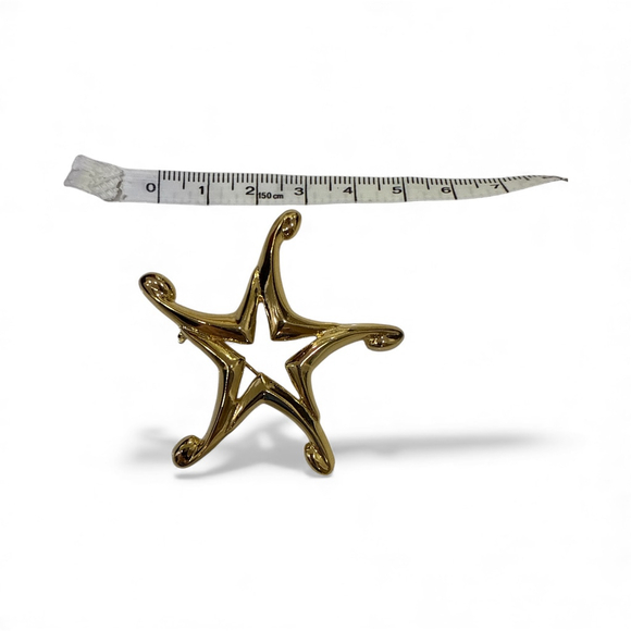 Vintage Gold-Tone Abstract Star Brooch - Picture 3 of 4